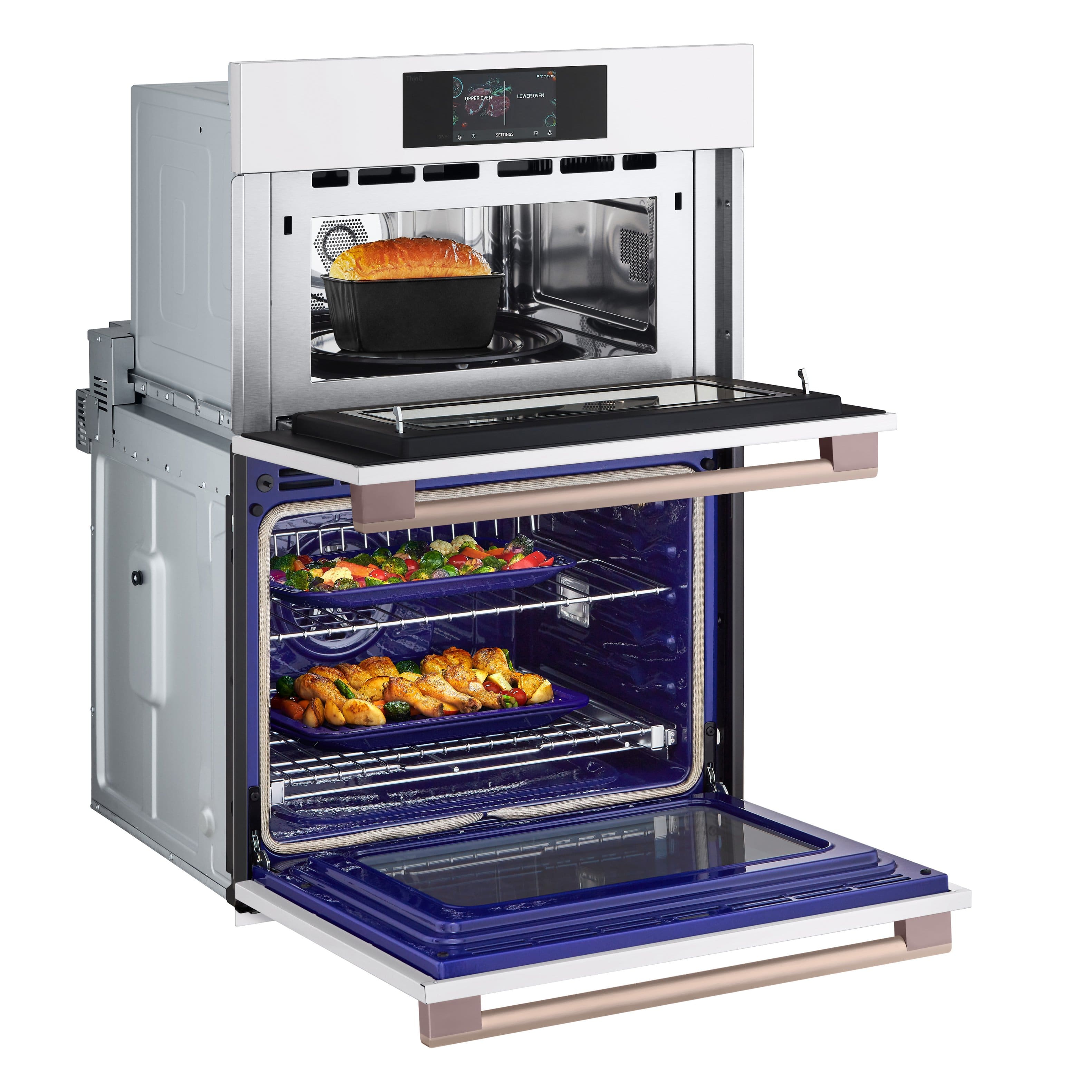 Alt View 18. LG - STUDIO 30" Smart Built-In Electric Convection Combination Wall Oven with Microwave and Sous Vide - Essence White.