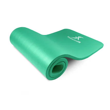 Front. ProsourceFit - ProsourceFit Extra Thick Yoga and Pilates Mat, 1-in - Green.