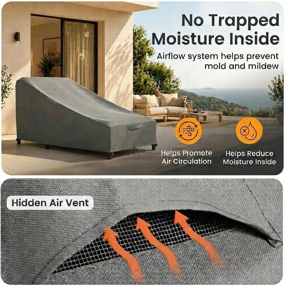 No Trapped Moisture Inside  
Airflow system helps prevent mold and mildew  

Helps Promote Air Circulation  
Helps Reduce Moisture Inside  

Hidden Air Vent