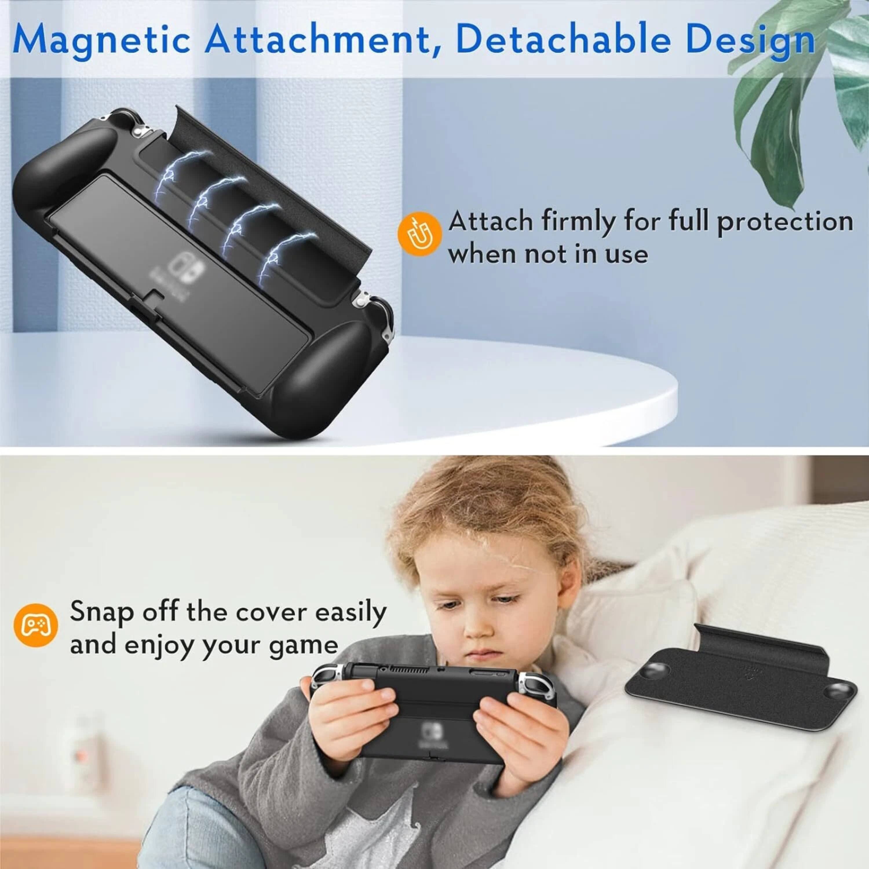 Magnetic Attachment, Detachable Design

Attach firmly for full protection when not in use

Snap off the cover easily and enjoy your game