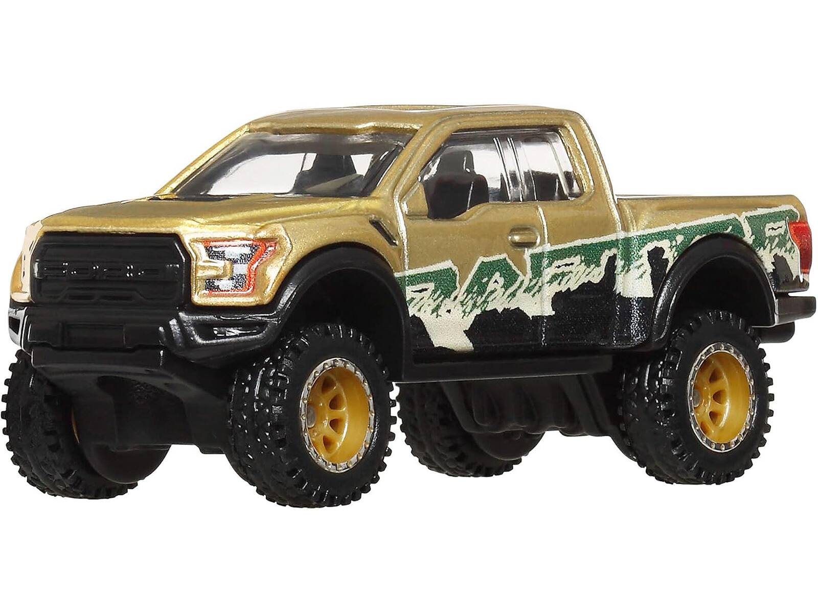 Alt View 1. Hot Wheels - 2017 Ford F-150 Raptor Pickup Truck Gold Metallic with Graphics "HW Off Road" Series Diecast Model Car by Hot Wheels.