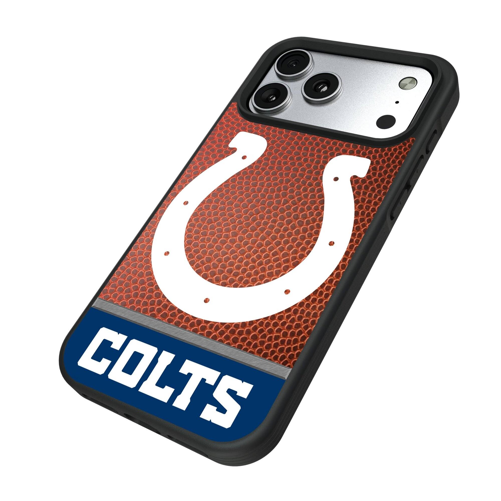Alt View 1. Keyscaper - Indianapolis Colts Bump Case with 8.2ft Drop Protection - 16 Pro Max - Multicolor.