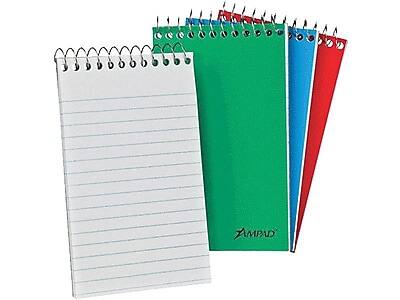 Alt View 1. Ampad - Memo Pads, 3" x 5", Narrow Ruled, Assorted, 60 Sheets/Pad, 12 Pads/Pack  - Red/blue/green.