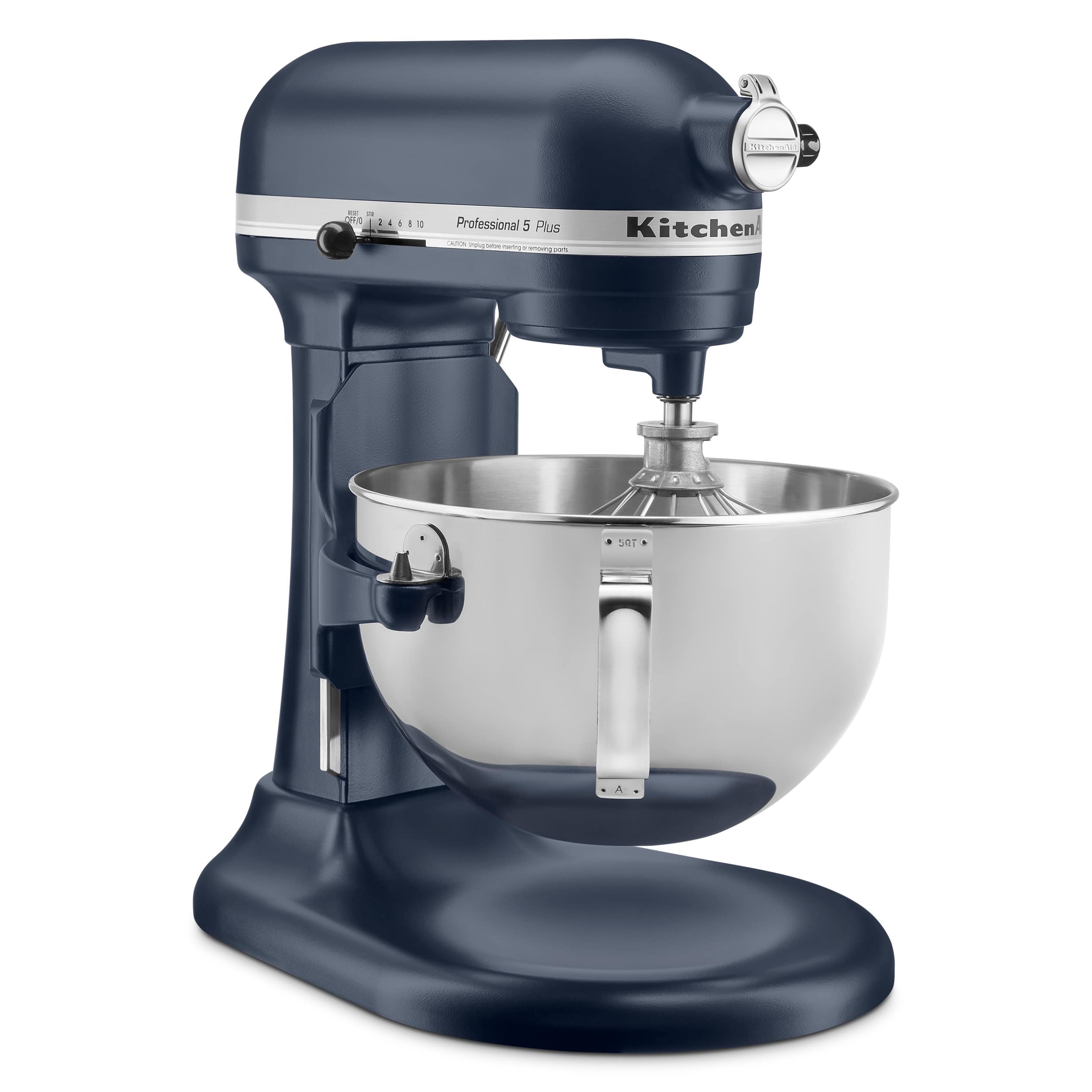 Angle. KitchenAid - Professional 5 Plus Series 5 Quart Bowl-Lift Stand Mixer - KV25G0XIB - Ink Blue.