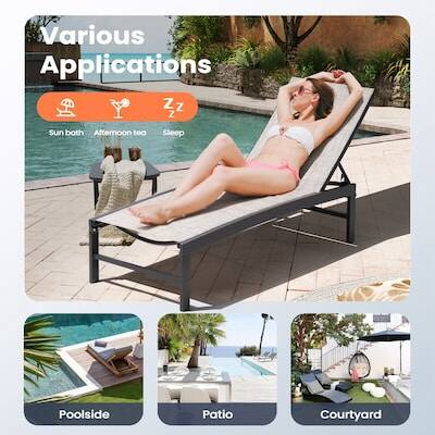 Various Applications  
Sun bath  
Afternoon tea  
Sleep  
Poolside  
Patio  
Courtyard