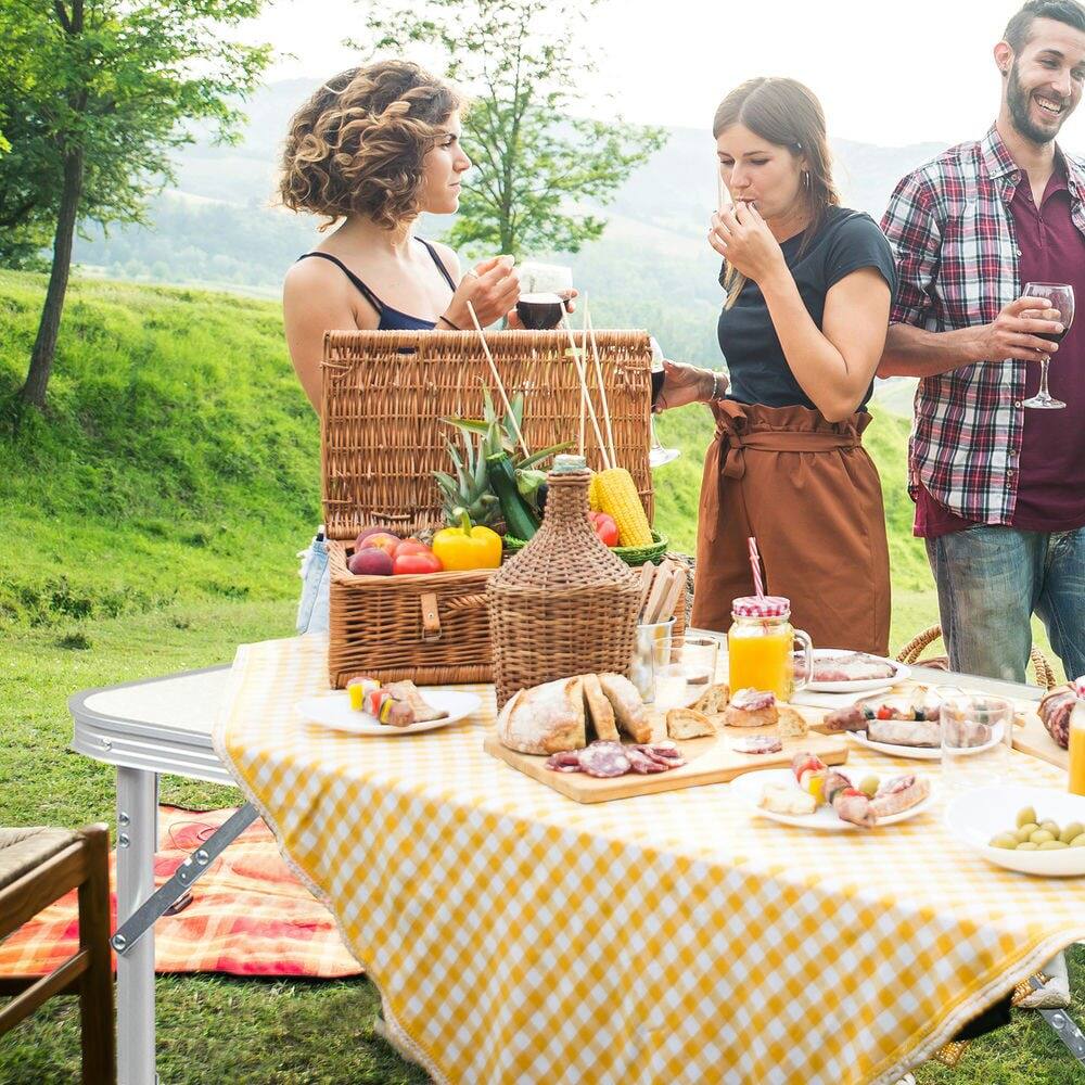 Left. Resenkos - Resenko's Premium Aluminum Folding Table, Large Size For Home Use, Durable Construction With White Finish, White - White.