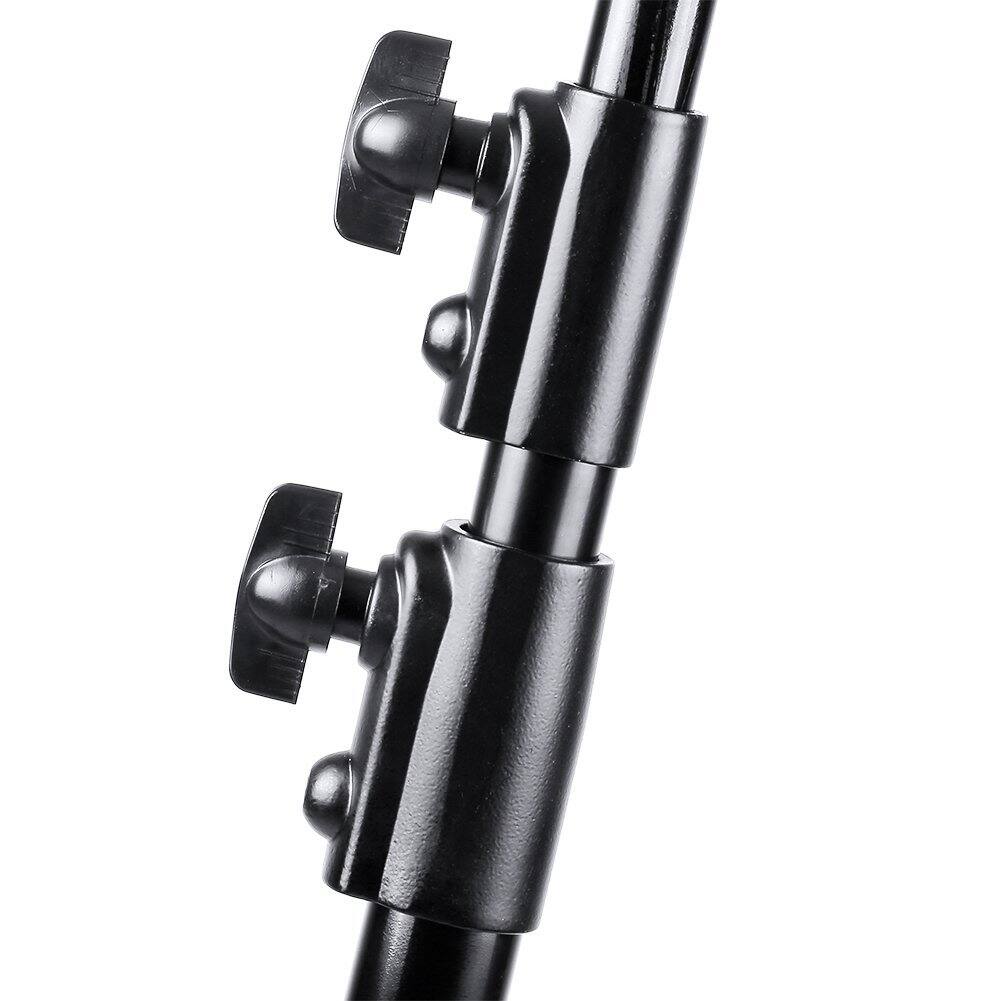 Left. Neewer - 9ft Heavy-Duty Spring Loaded Light Stand - for Studio Strobes, Softboxes & Portrait Lighting - Black.