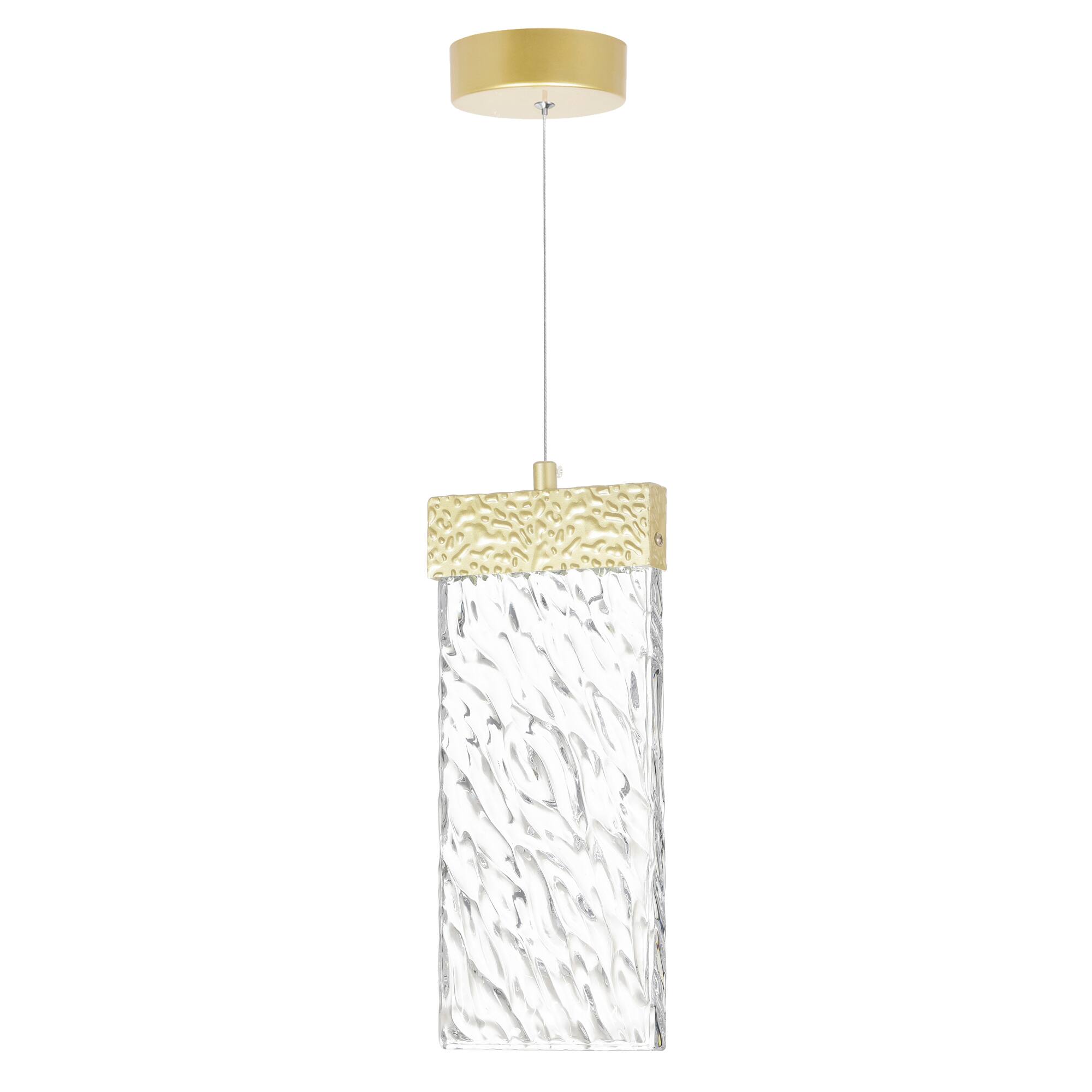 Alt View 1. CWI Lighting - Carolina LED Pendant With Gold Leaf Finish - Gold Leaf.