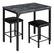 Alt View 17. Costway - 3 Piece Counter Height Dining Set Faux Marble Table 2 Chairs Kitchen Bar Black - Black.