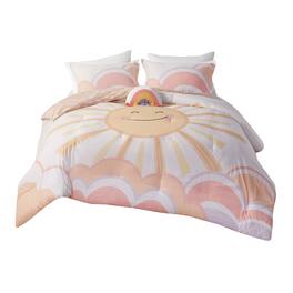 Gracie Mills - Singleton Sunny Smiles Reversible Comforter Set - Yellow/Coral