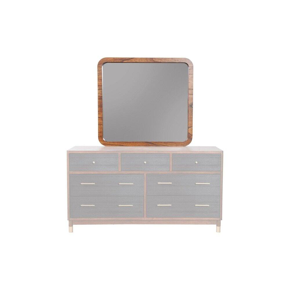 Back. Alpine Furniture - Belham Mirror - Two Tone - Dark Walnut & Black.