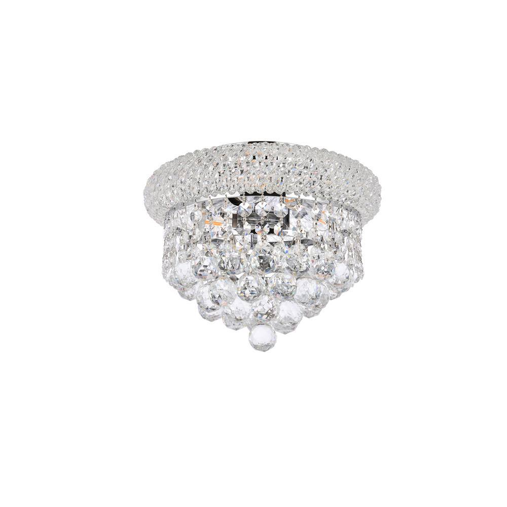 Alt View 5. Elegant Lighting - Primo 3 light Chrome Flush Mount Clear Royal Cut Crystal - Chrome.
