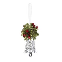 Ganz - Teeny Mistletoe Krystal Bell Christmas Tree Ornament 3 inch - Clear