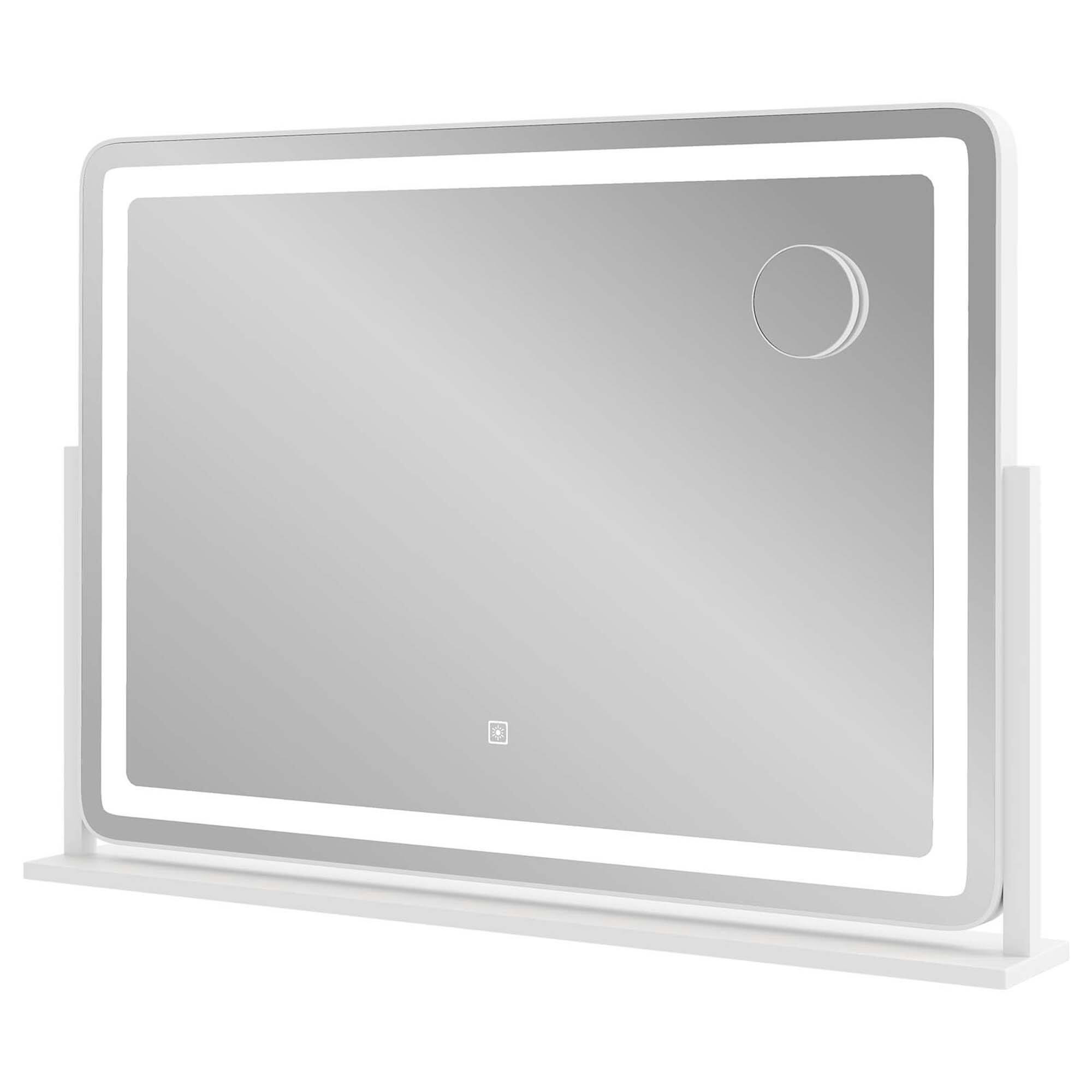 Costway - 32" x 22" Large Makeup Mirror with Lights 10X Magnify Mirror Touch Control - White