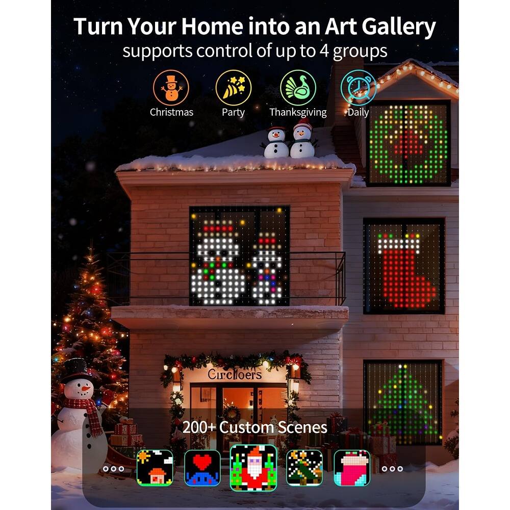 Turn Your Home into an Art Gallery  
supports control of up to 4 groups  

Christmas  
Party  
Thanksgiving  
Daily  

200+ Custom Scenes  

Circloem