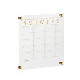 Martha Stewart - Grayson Premium Acrylic Wall Calendar - Clear/Gold