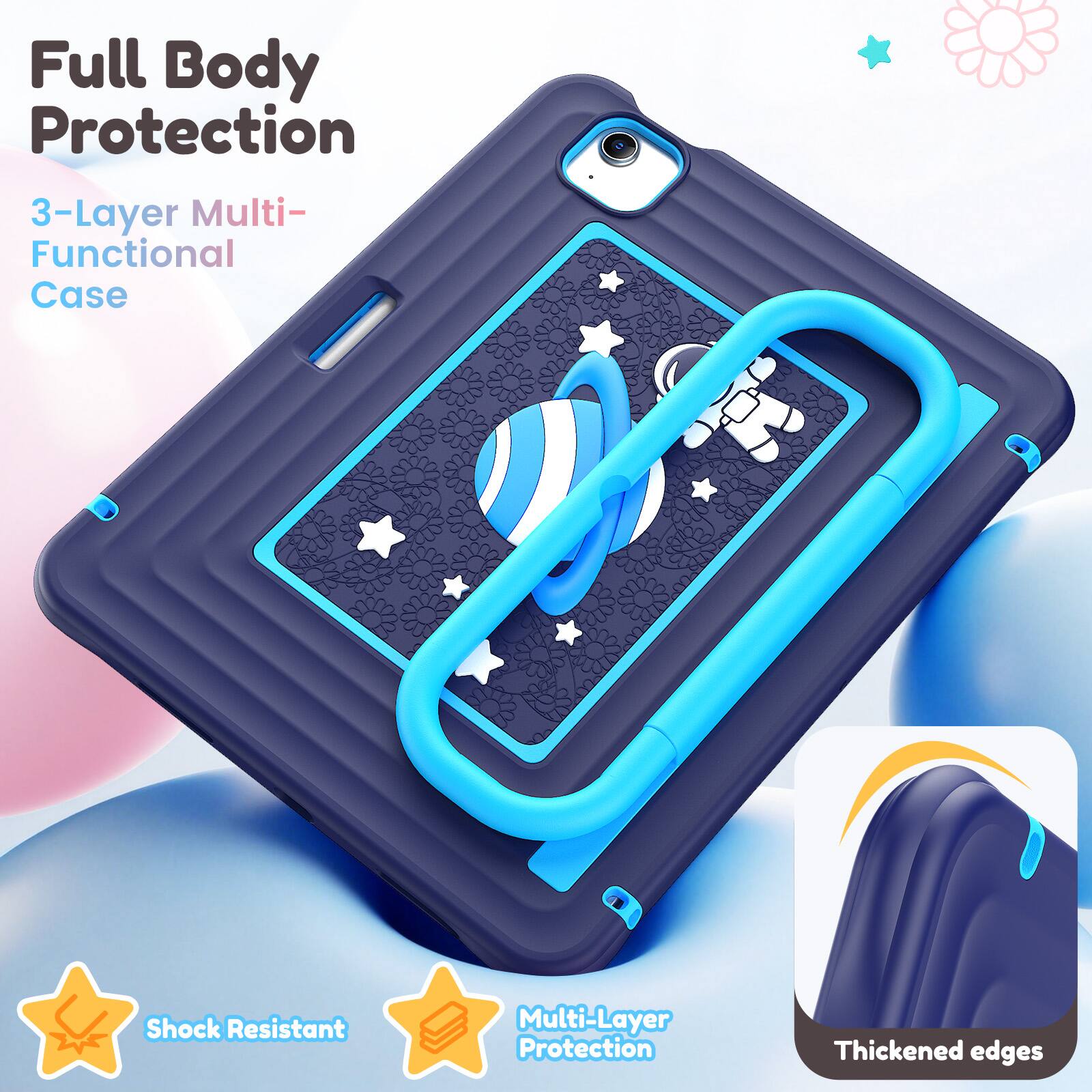 Full Body Protection  
3-Layer Multi-Functional Case  
Shock Resistant  
Multi-Layer Protection  
Thickened edges