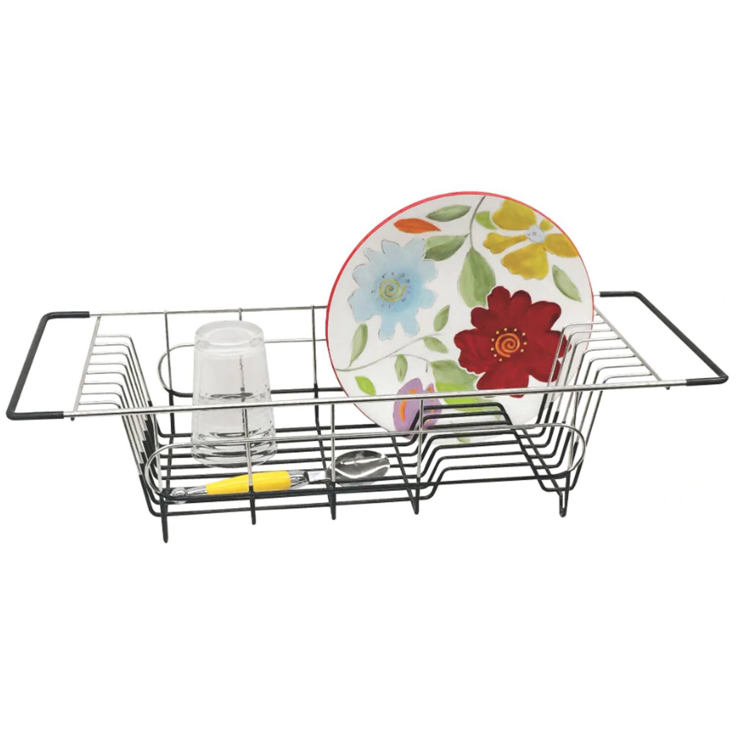 Angle. Better Houseware - Better Houseware 1484.8 Stainless Steel Over-the-sink Dish Drainer - silver.