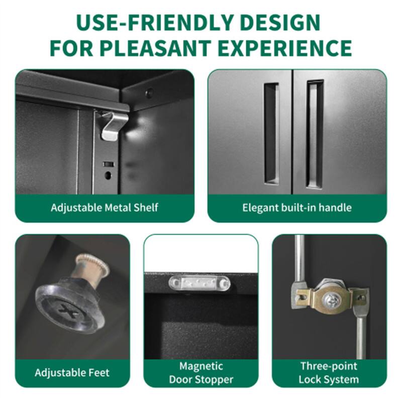 USE-FRIENDLY DESIGN FOR PLEASANT EXPERIENCE

- Adjustable Metal Shelf
- Elegant built-in handle
- Adjustable Feet
- Magnetic Door Stopper
- Three-point Lock System