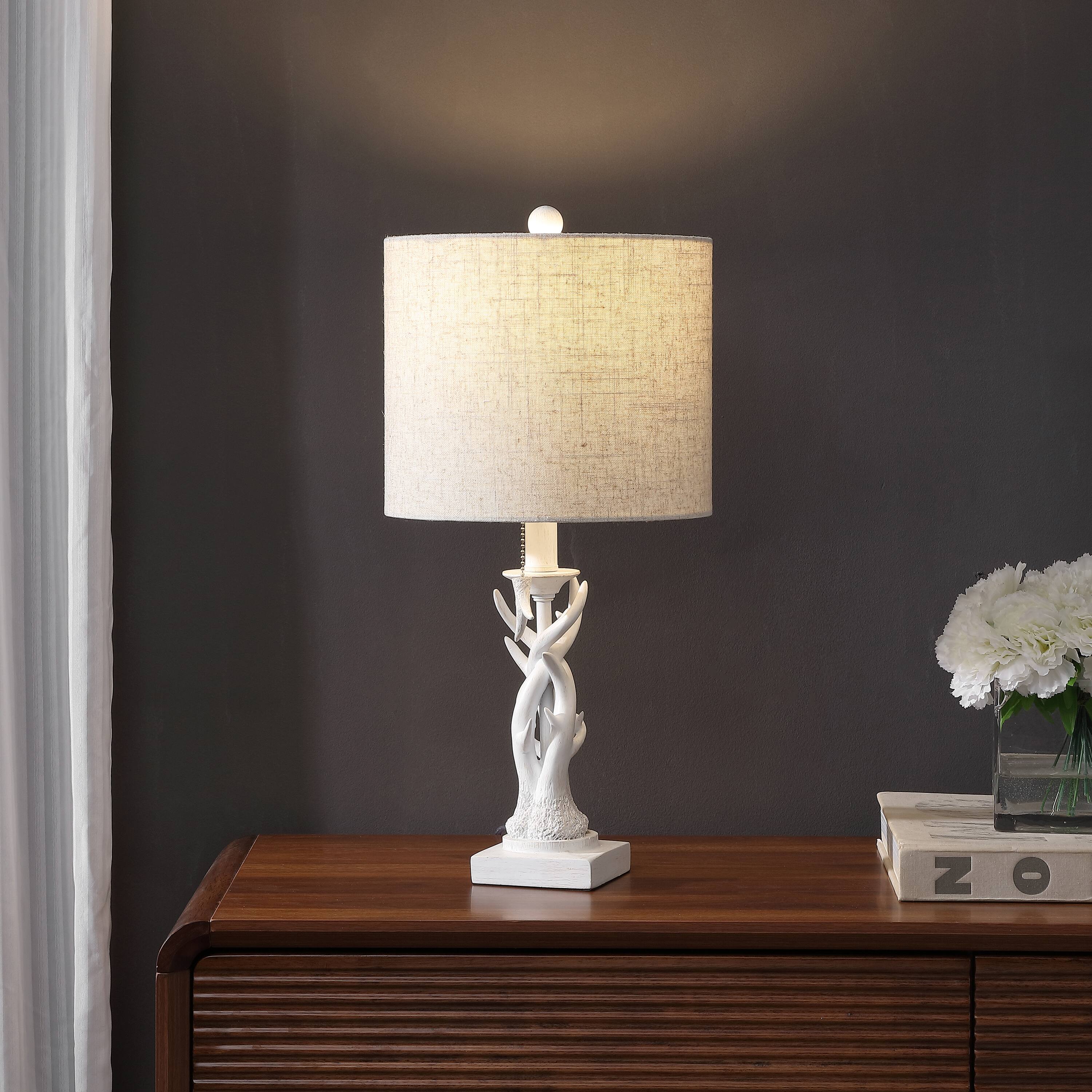 Alt View 1. Jonathan Y - Gaston 20.5" Resin Mini LED Table Lamp, Antique White - Antique White.