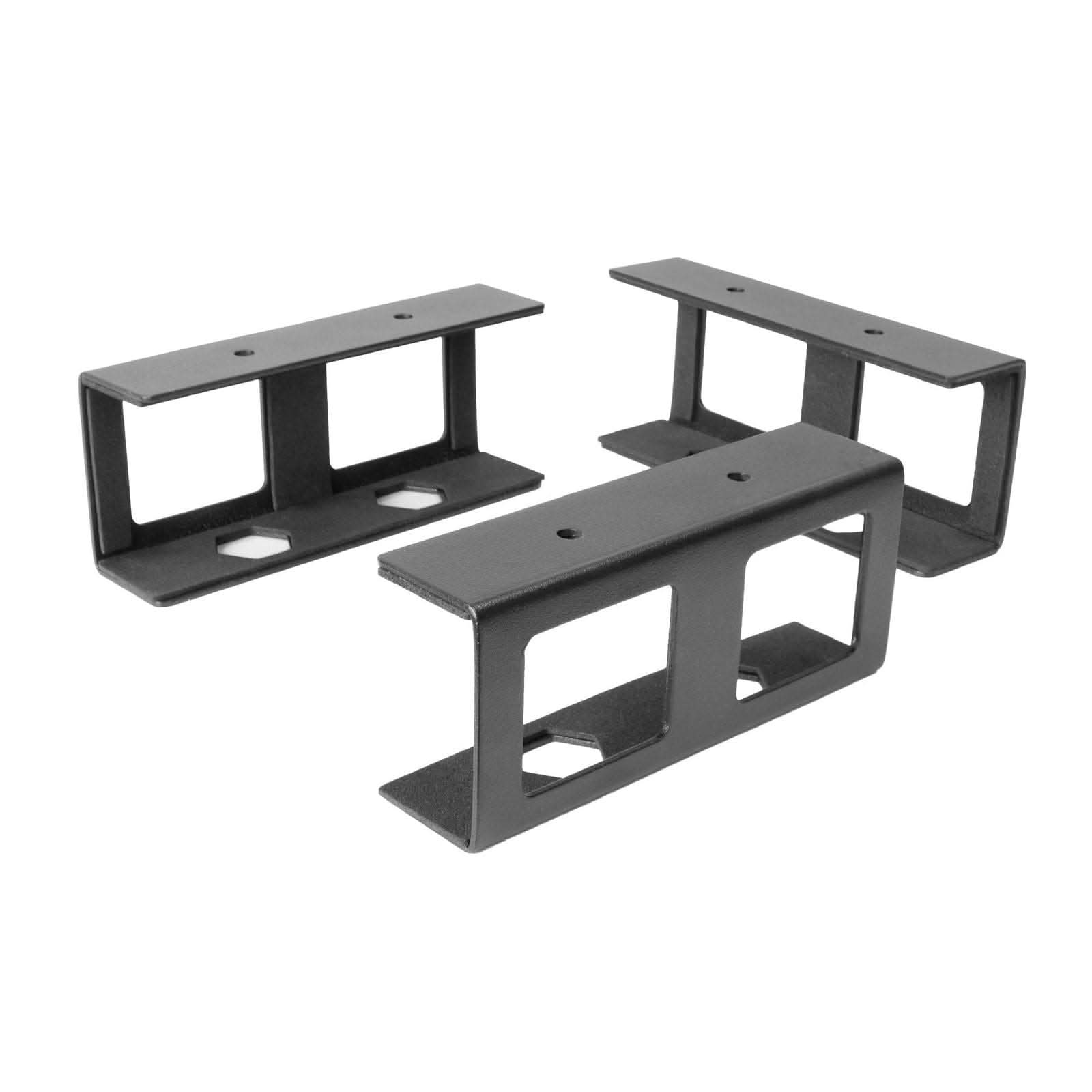 Alt View 4. Mount-It! - Under Desk Laptop Holder Mount with Adjustable Brackets & Protective Foam Pads for Workspace Organization - Black.