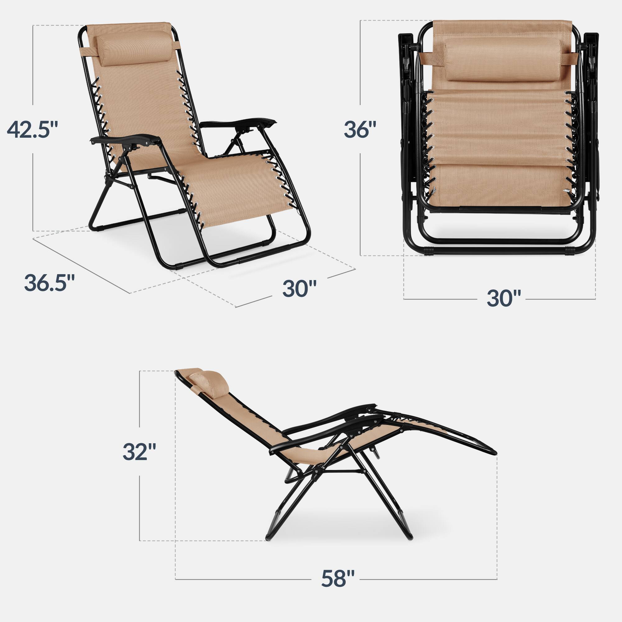 42.5" 36" 36.5" 30" 30" 32" 58"