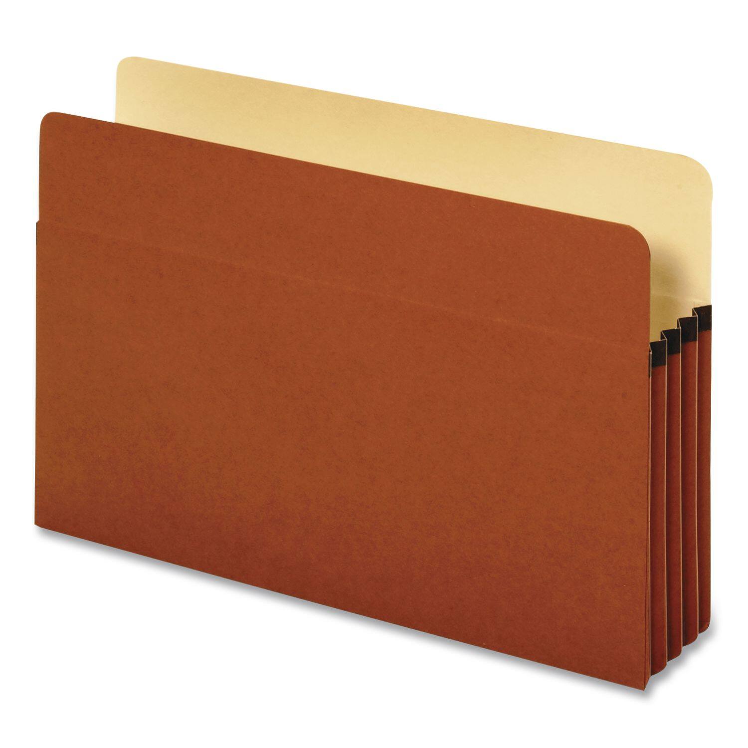 Angle. Tops Business Forms - Smart Shield File Pocket, 5.25" Expansion, Letter Size, Red Fiber, 10/box.