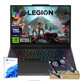 Lenovo - Upgraded - Legion 5 Gaming Laptop - Intel Core Ultra 7 255HX - NVIDIA GeForce RTX 5070 - 32GB RAM 1TB SSD - Cooler - Black