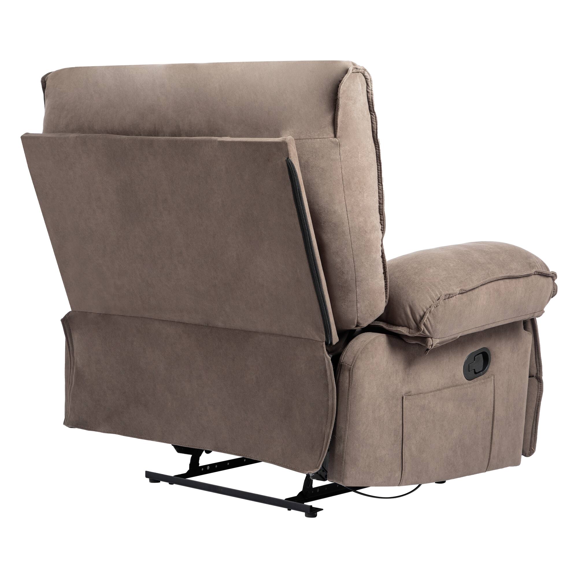 Alt View 6. APRILSOUL - Oversized Manual Recliner Chair Sofa for Living Room - Brown.