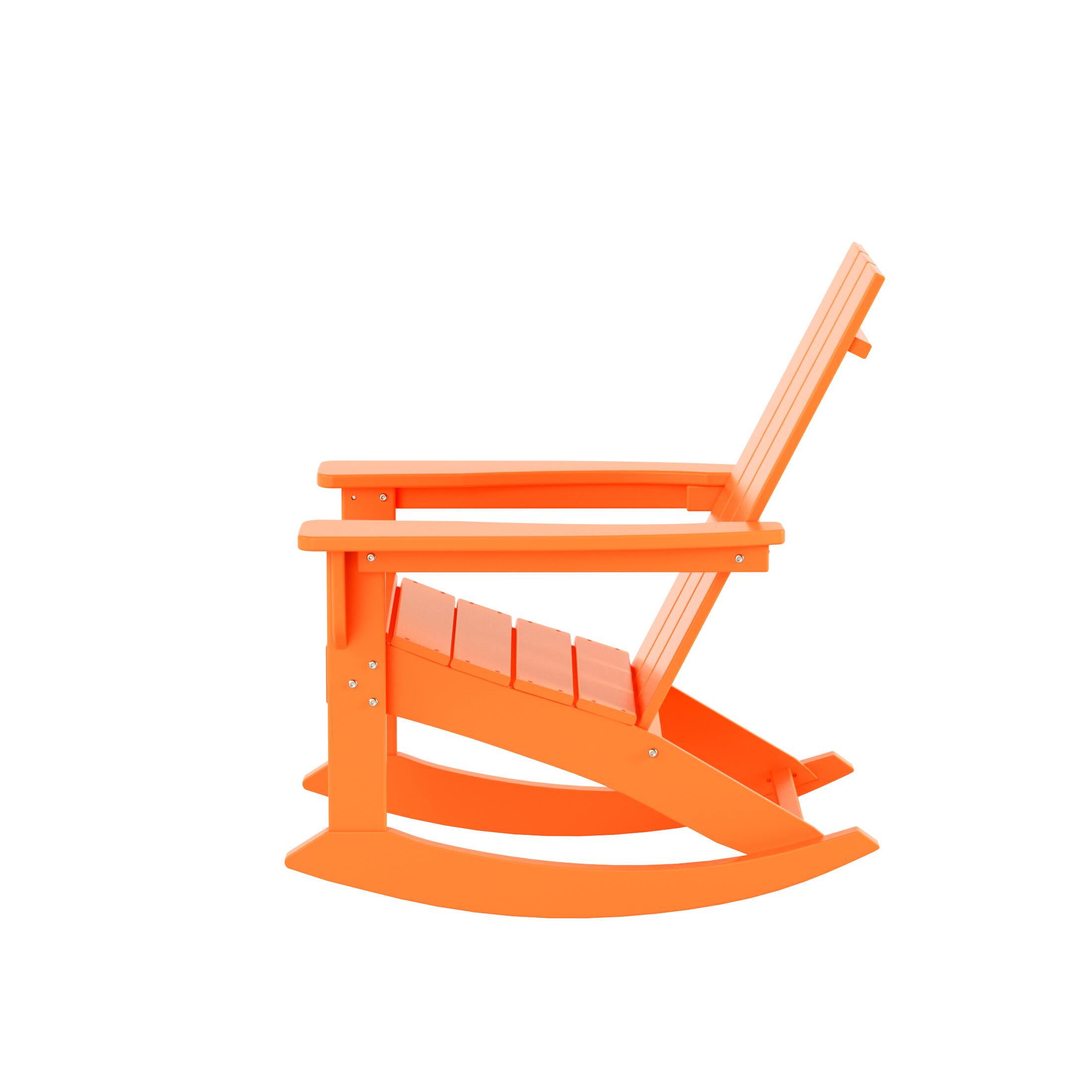 Alt View 4. WestinTrends - WestinTrends Ashore Outdoor Patio Modern Adirondack Rocking Chair - Orange.