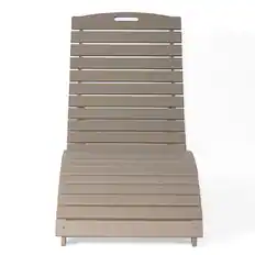 Front. WestinTrends - WestinTrends Ventura Outdoor HDPE In-Pool Patio Chaise Lounge Chair With Wheels - Weathered Wood.