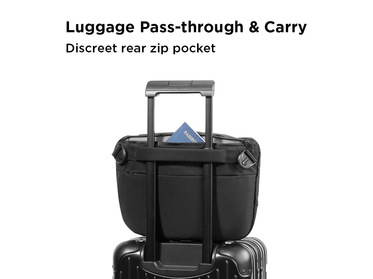 Luggage Pass-through & Carry  
Discreet rear zip pocket