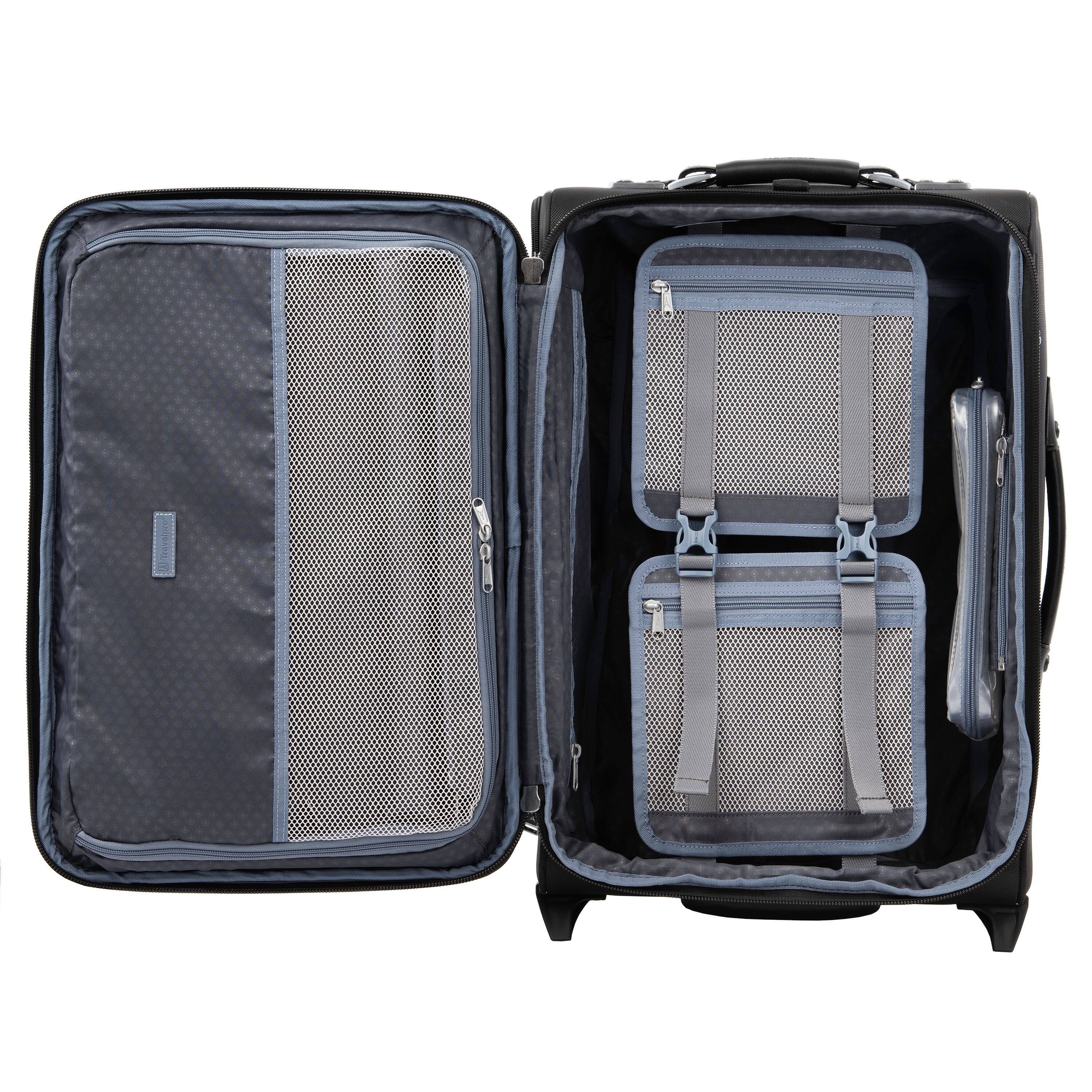 Left. Travelpro - Travelpro Platinum Elite Softside Expandable 22" Carry On Spinner - Shadow Black.