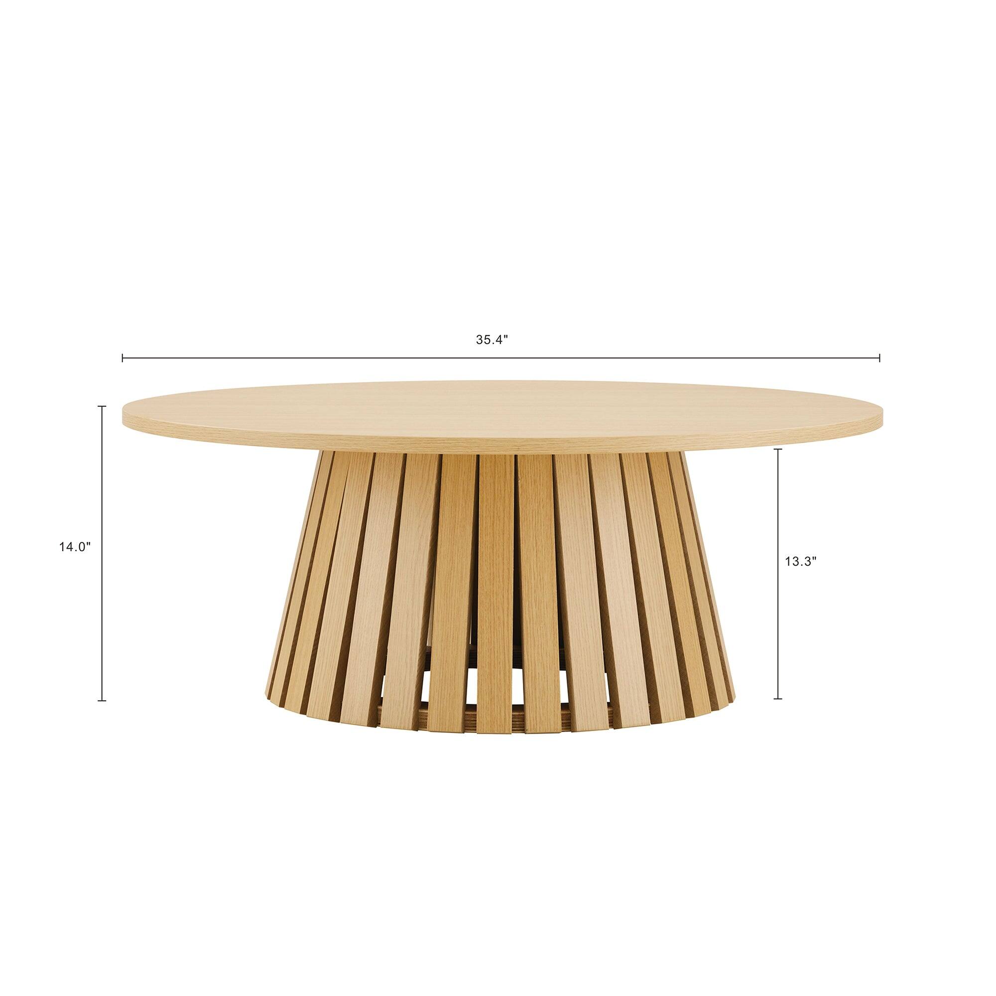 Manhattan Comfort Layla Scandinavian Modern Coffee Table Light Oak ...