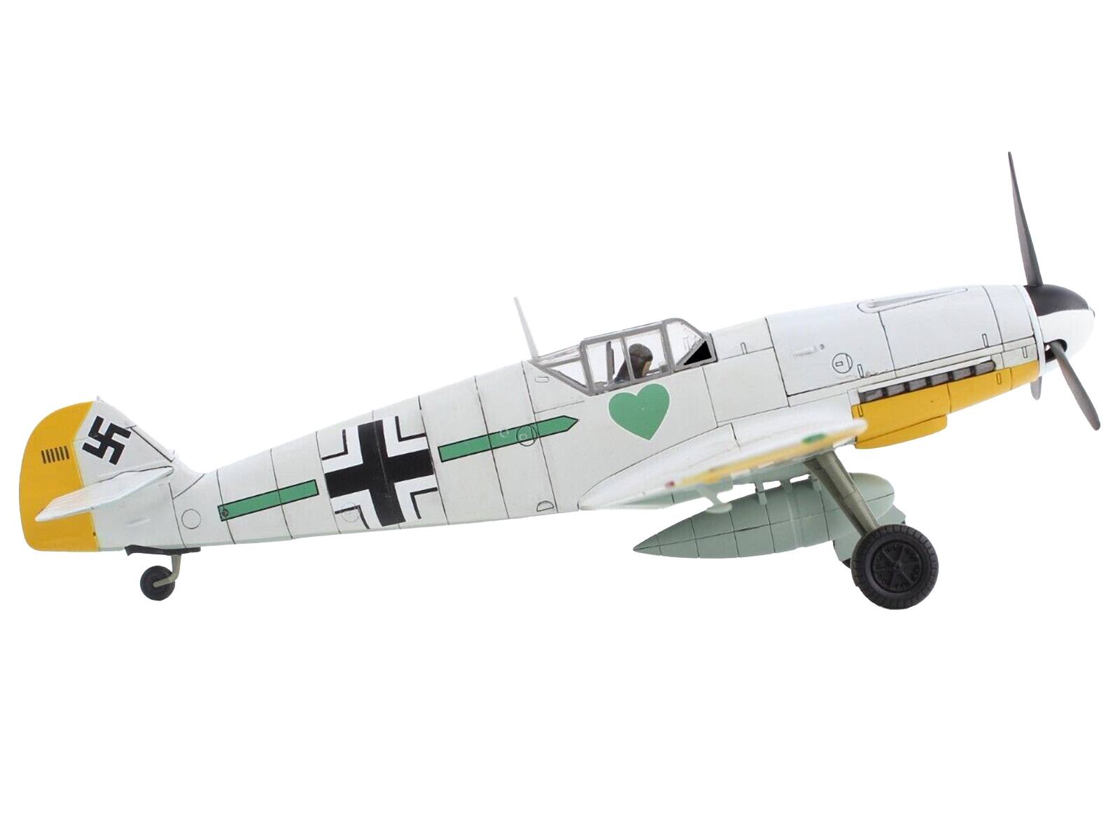 Alt View 1. Hobby Master - Messerschmitt BF 109F-4 Obt. Otto Kath Stab/JG 54 Staraya Russia Soviet Union 1941 German Luftwaffe 1/48 - White  And Light Green.