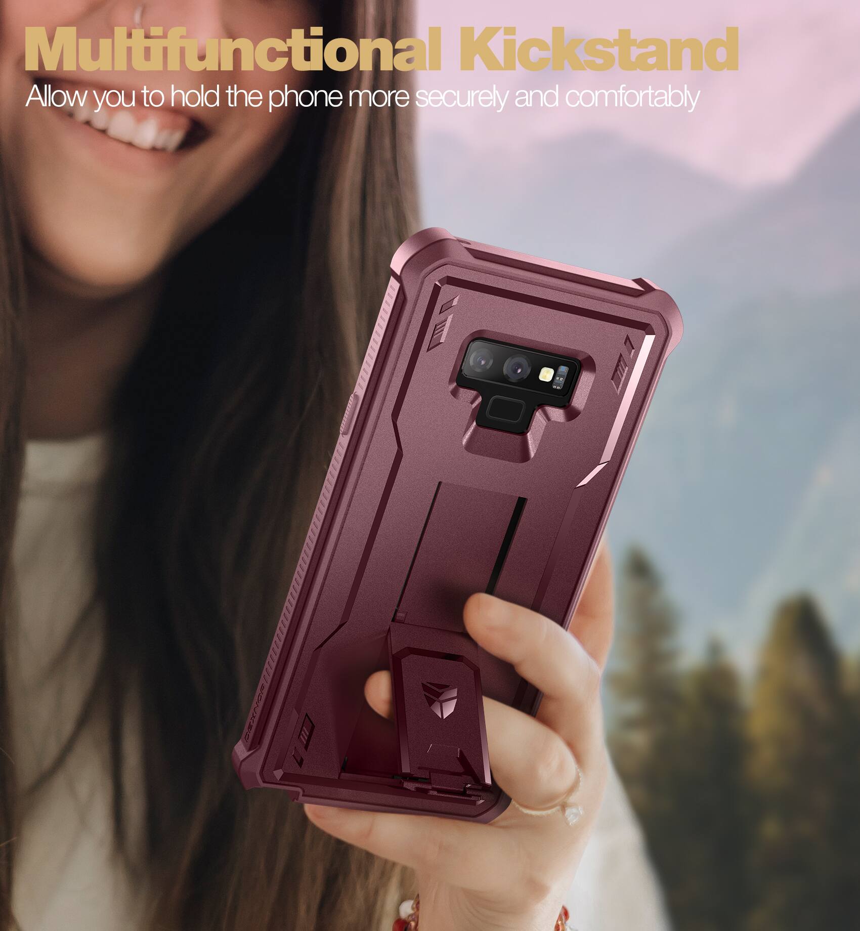 Multifunctional Kickstand  
Allow you to hold the phone more securely and comfortably