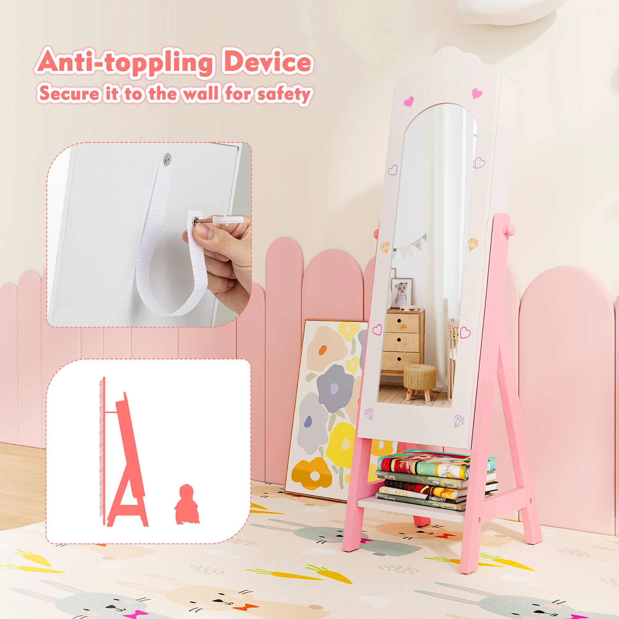 Anti-toppling Device  
Secure it to the wall for safety