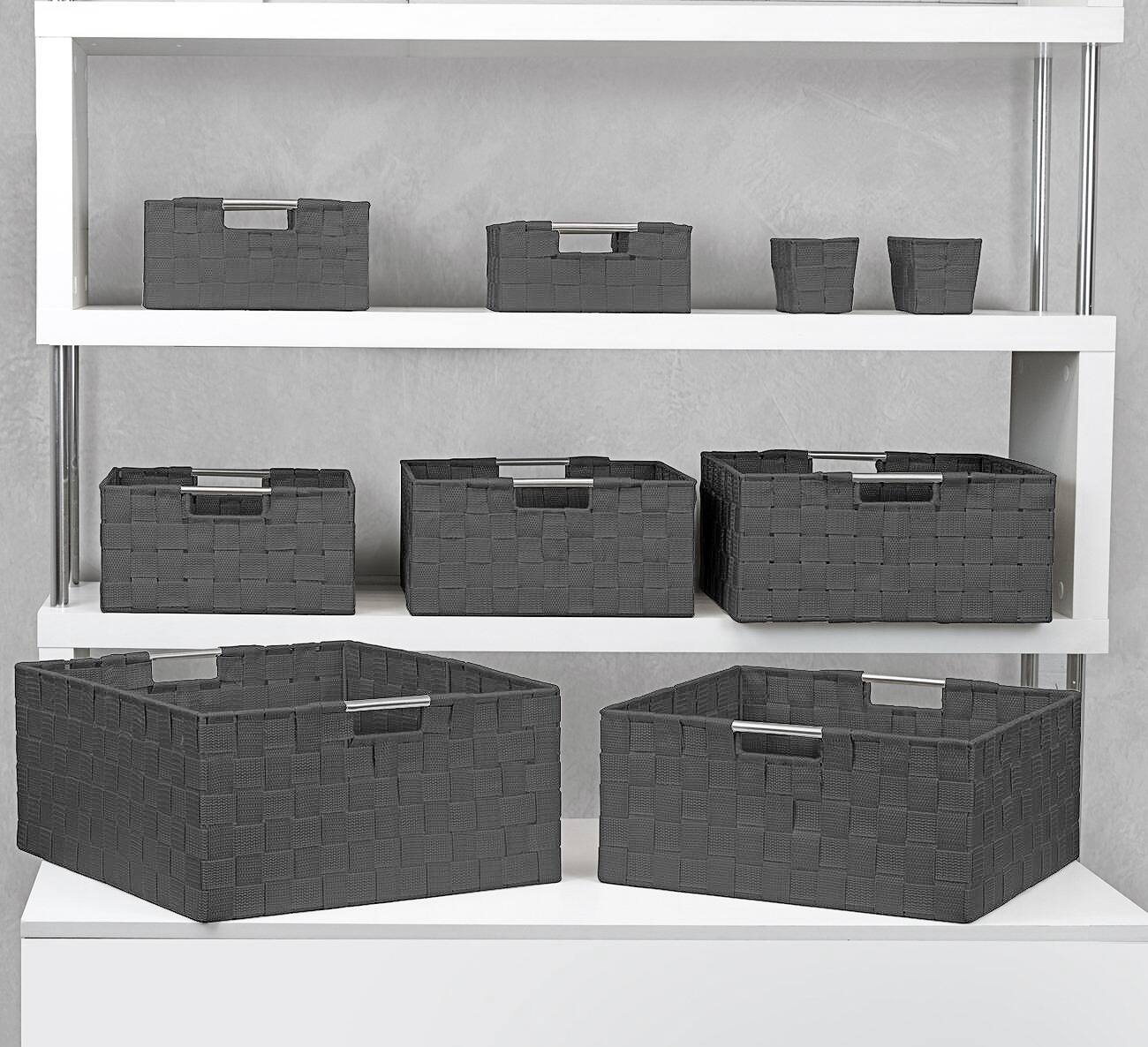 Alt View 2. Sorbus - Weave Basket Bin Set Double Woven (9 Pack) - Gray.