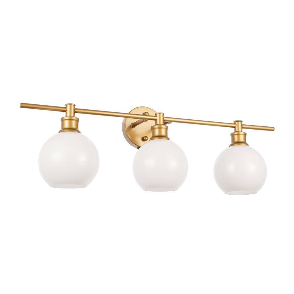 Left. Living District - Collier 3 light Brass and Frosted white glass Wall sconce - Brass And Frosted White Glass.