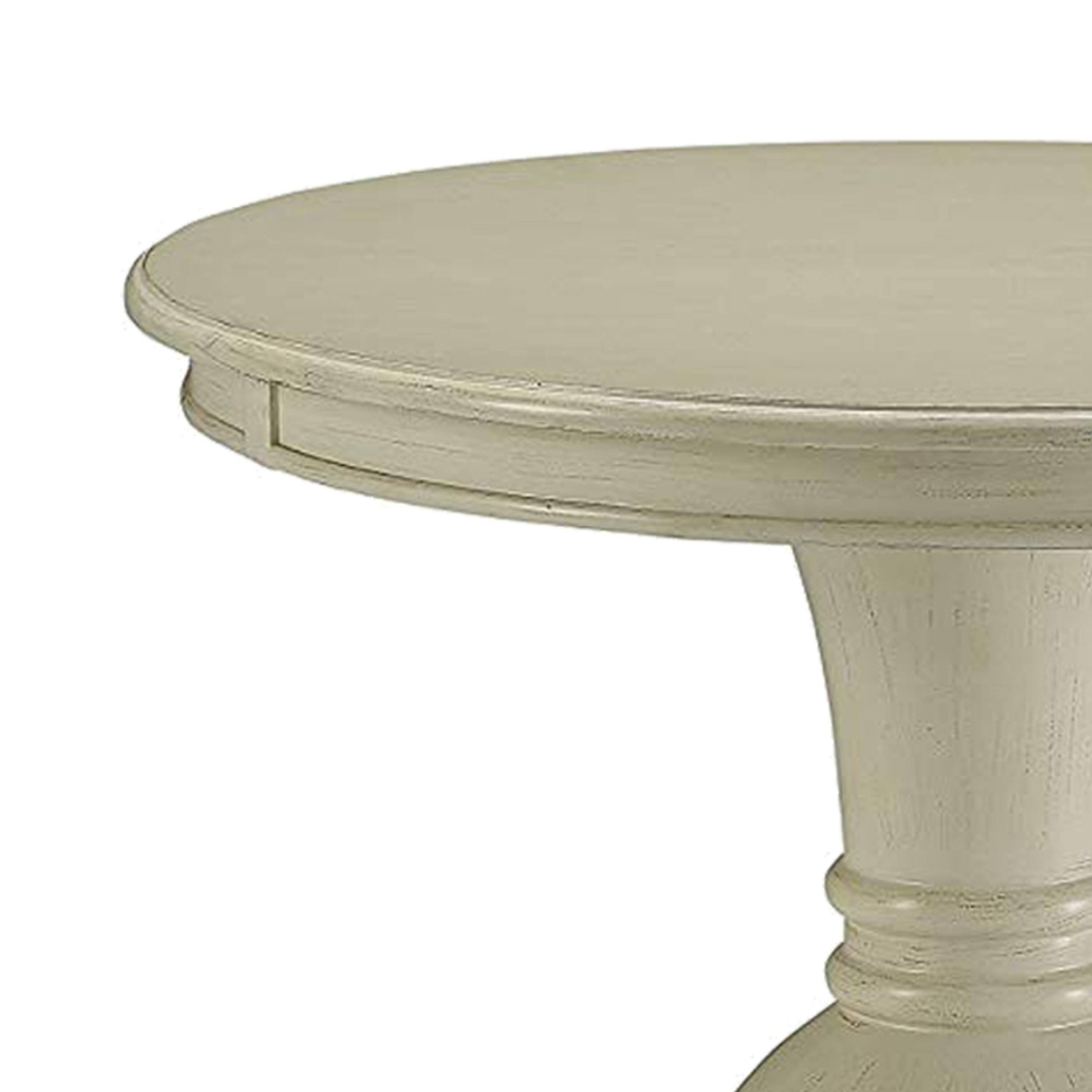 Alt View 1. Manhattan Lane - Wooden Accent Table with Pedestal Base - White.
