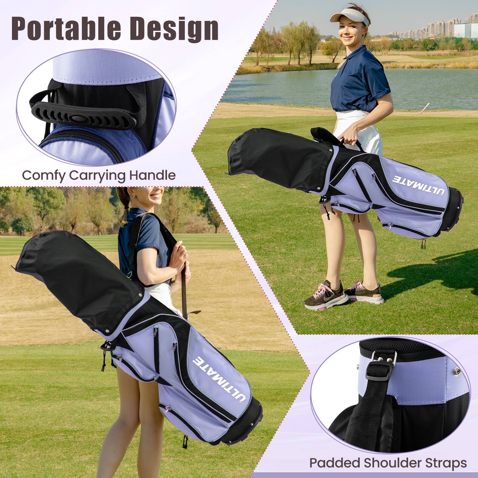 Costway Ladies Womens Complete Golf Clubs Set 10 Pieces Includes