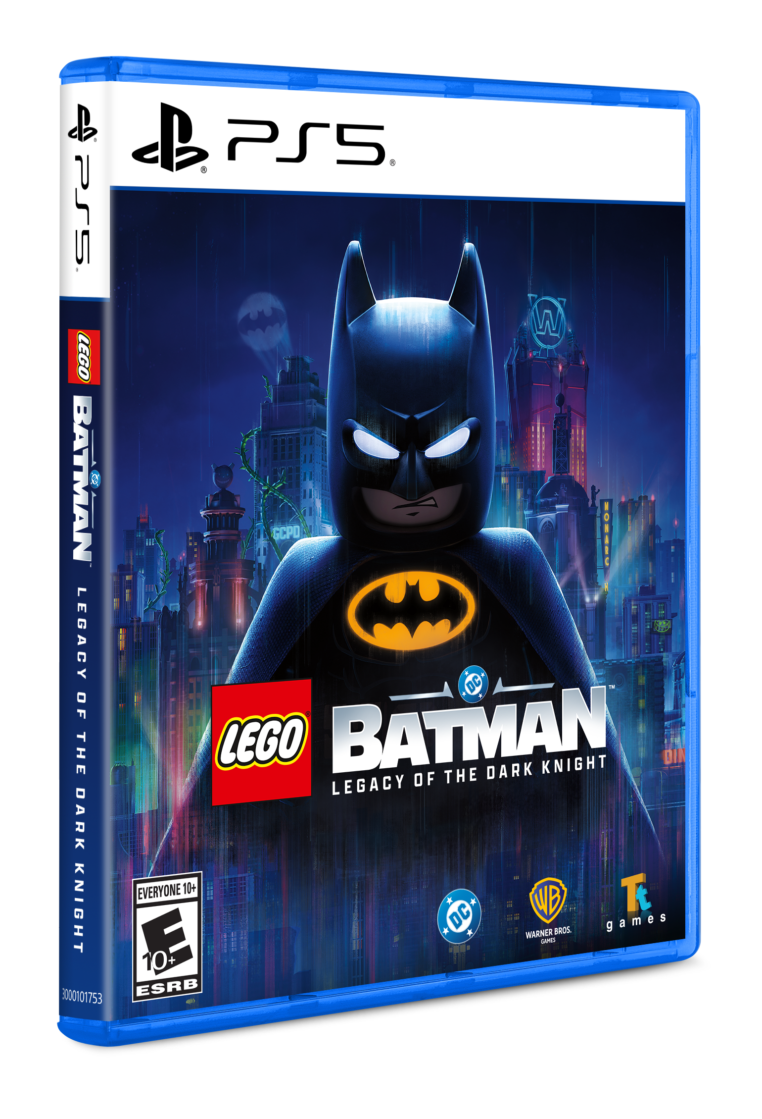 PS5. LEGO Batman: Legacy of the Dark Knight. Everyone 10+. ESRB. Warner Bros. Games. DC.