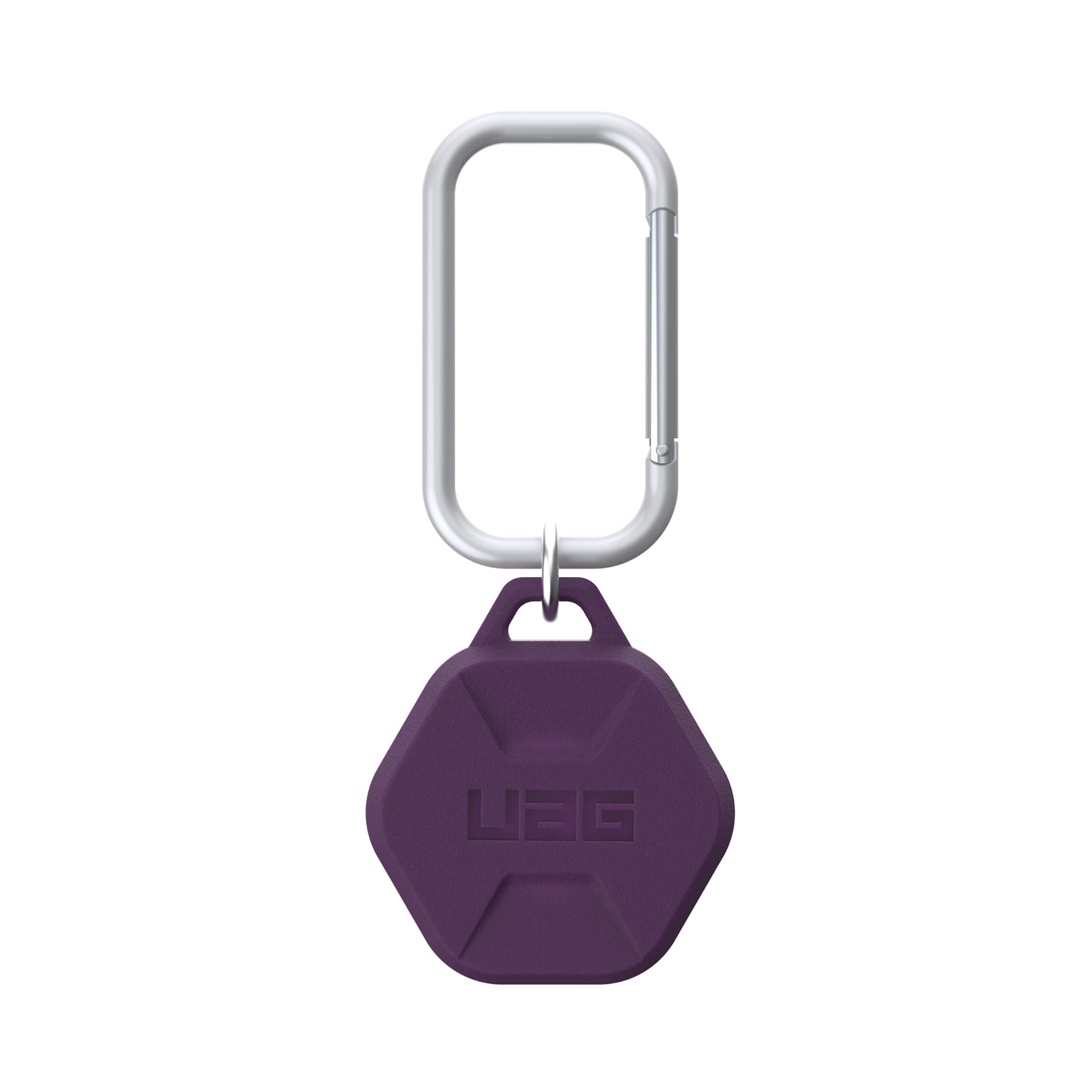 UAG - AirTag Case w/ Carabiner Attachment for Keys, Backpacks, Pets - Rugged Protective Cover Holder - Deep Purple Synth
