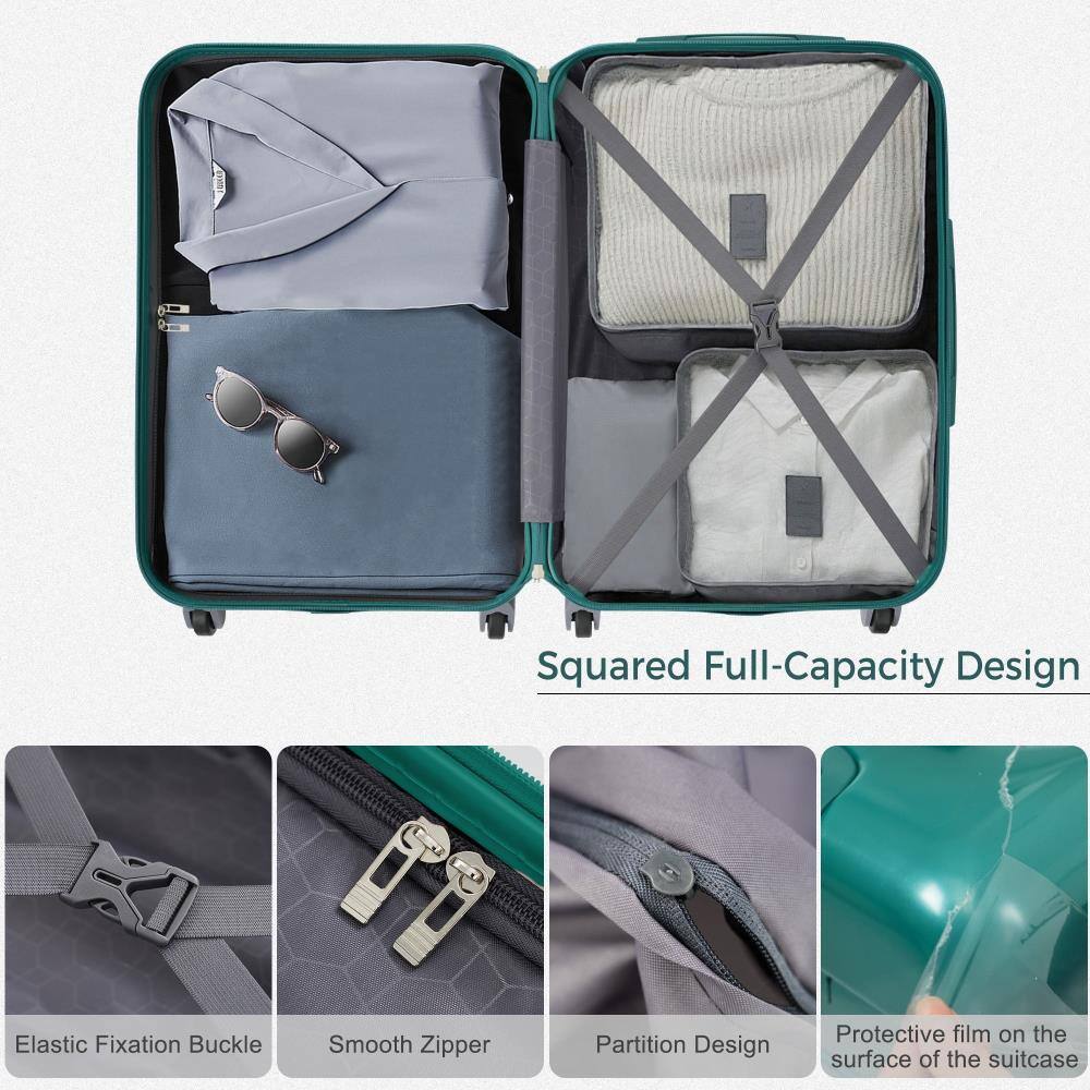 Squared Full-Capacity Design

- Elastic Fixation Buckle
- Smooth Zipper
- Partition Design
- Protective film on the surface of the suitcase