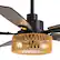 Alt View 2. Siljoy - 52-in Boho Black Rattan Ceiling Fan with Light and Remote Control Include(Bulb not include) - Black.