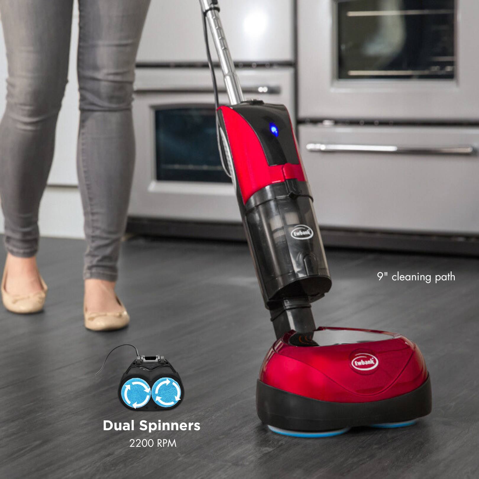 wbank 9" cleaning path Dual Spinners 2200 RPM