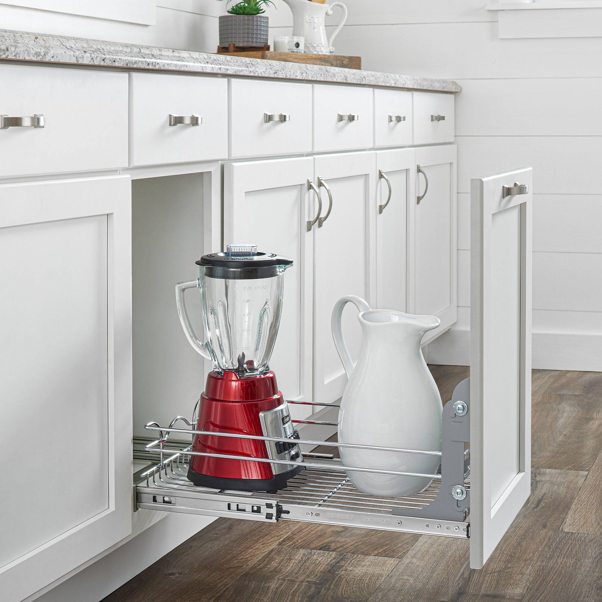 Alt View 8. Rev-A-Shelf - Rev-A-Shelf Pullout Basket Organizer for Kitchen or Vanity Cabinets,12 x 20 In,  5WB1-1220CR-1 - Silver.