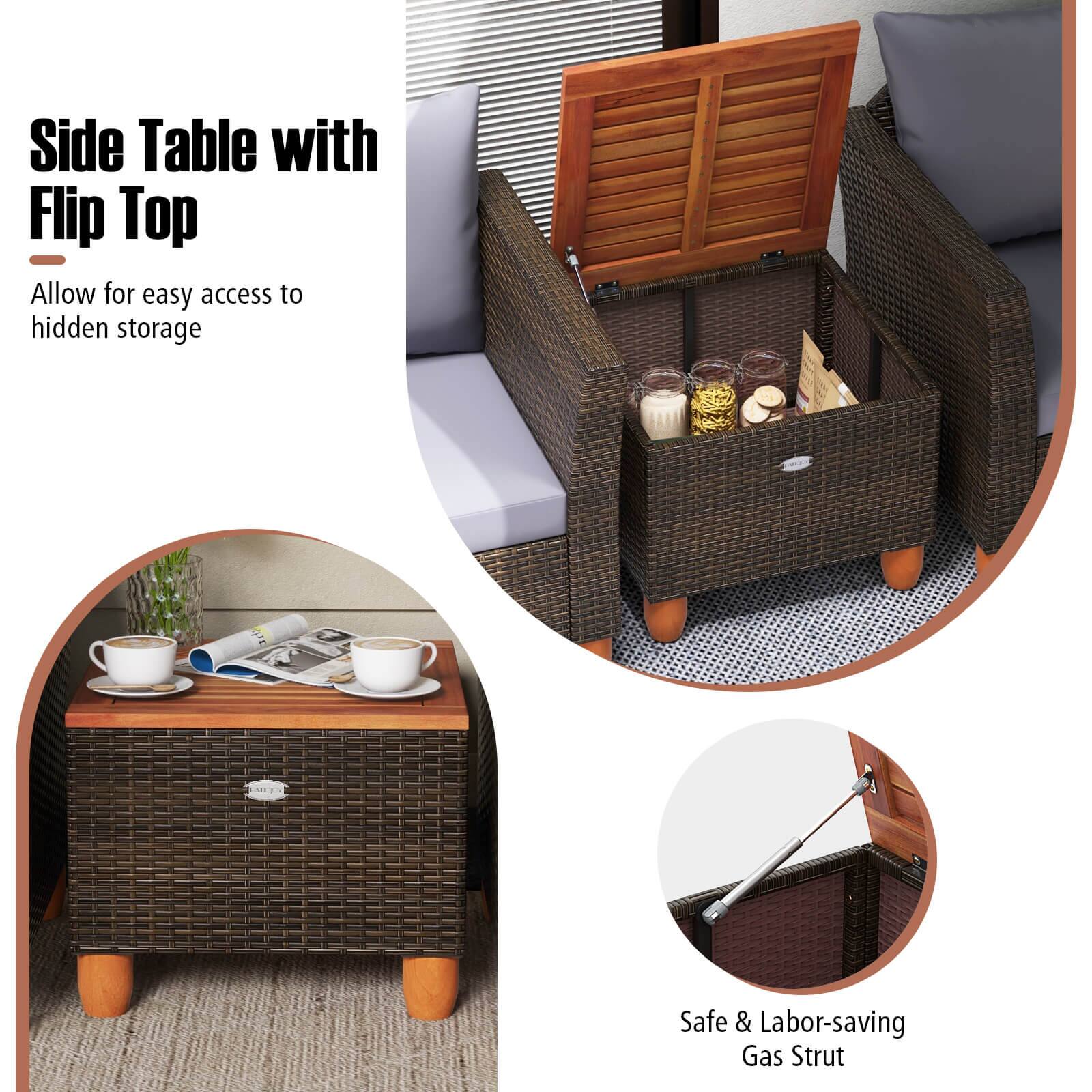 Side Table with Flip Top
Allow for easy access to hidden storage
Safe & Labor-saving Gas Strut