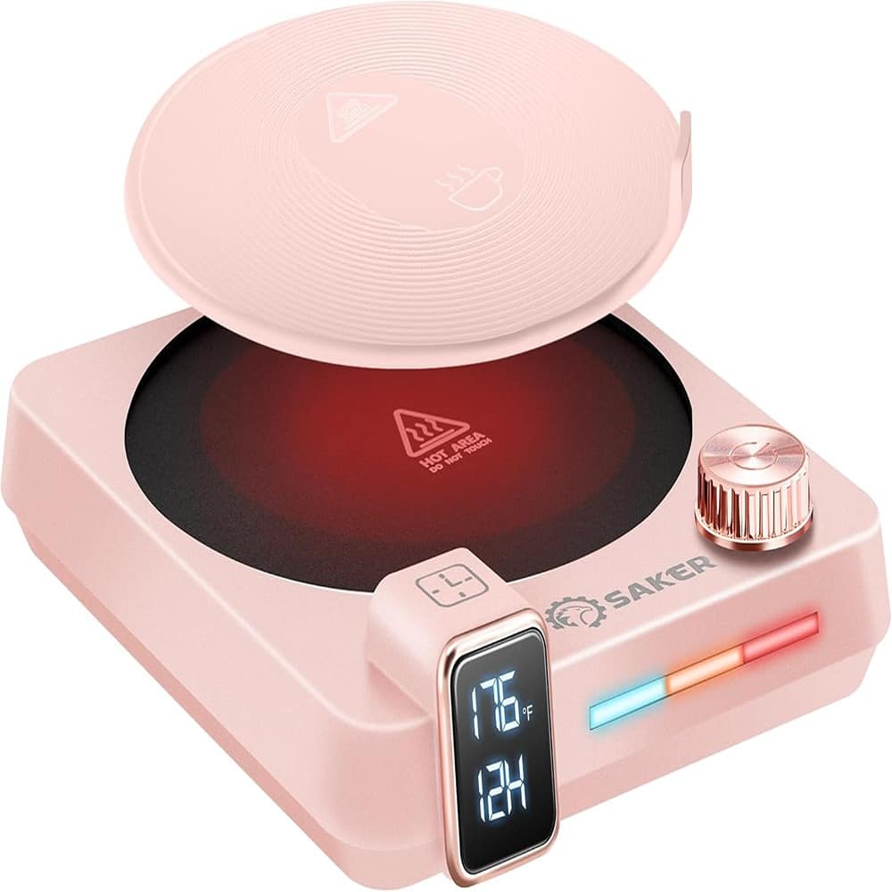 Schertz - Smart Mug Warmer with 9 Temp Settings, Auto Shut Off, Timer Display - Pink