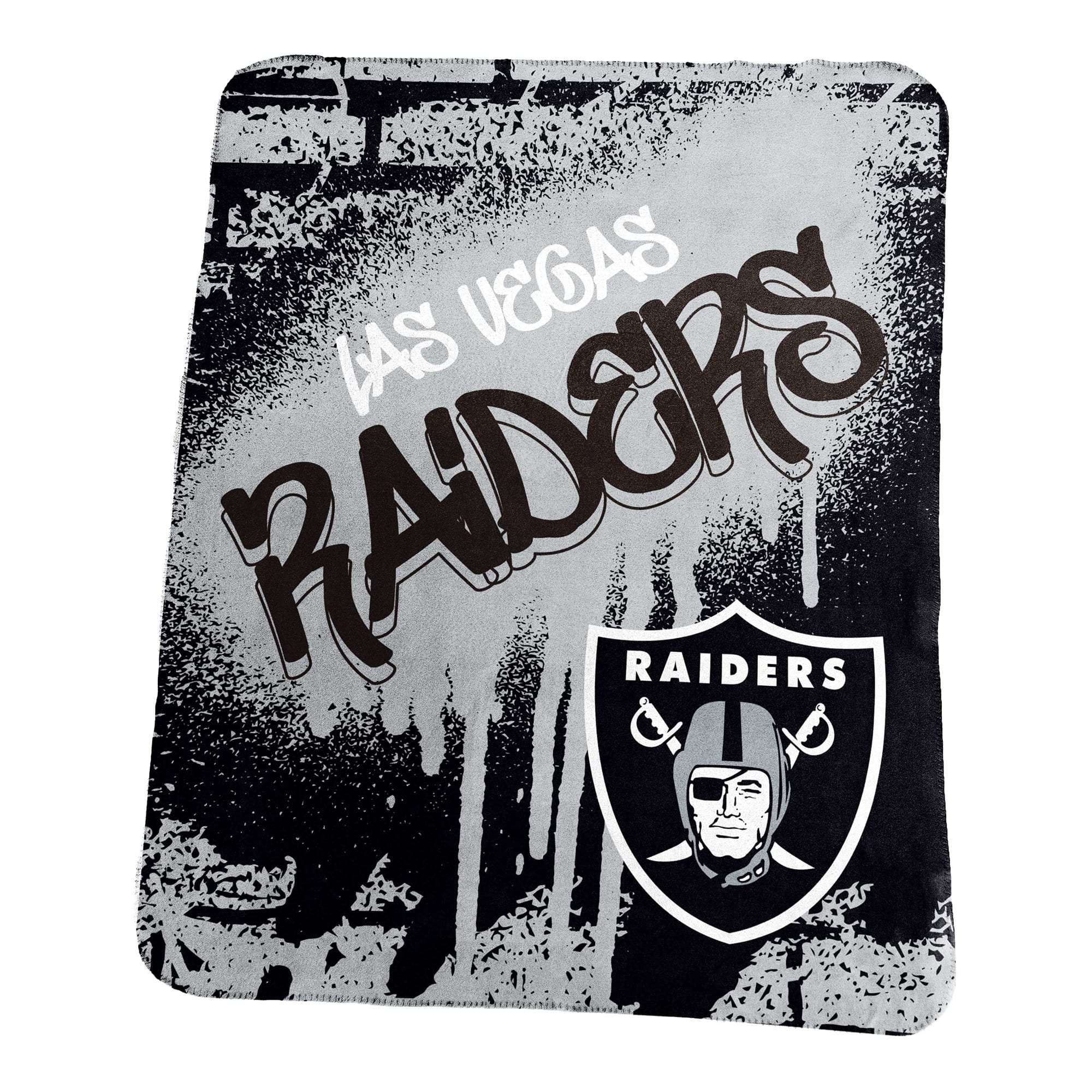 Logo Brands - Las Vegas Raiders 50" x 60" Classic Graffiti Fleece Throw Blanket - Black